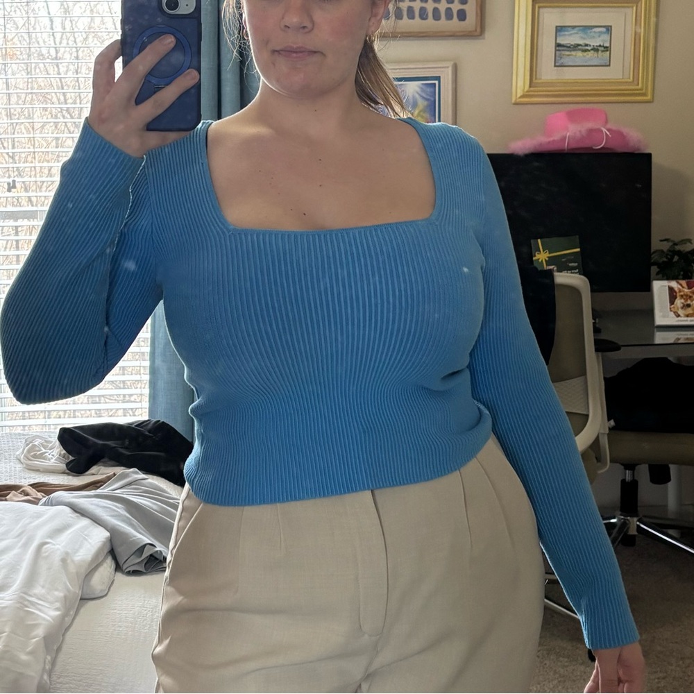 Abercrombie & Fitch Ottoman Ribber Square Neck Top
